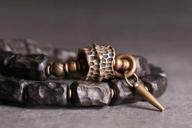Hand-Carved Ebony Bracelet | Spiritual Armor Jewelry 6 - Buddha Bodhis Hand-Carved Ebony Bracelet Spiritual Armor Jewelry