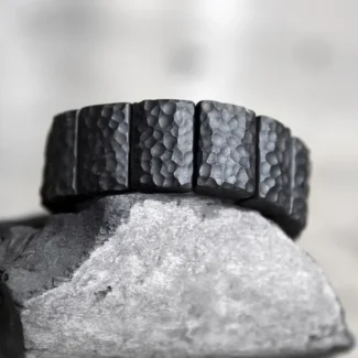 Hand-Carved Ebony Bracelet Wabi Sabi Grounding Jewelry