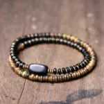 Hand-Carved Ebony Wrap Bracelet | Wabi Sabi Grounding 2 - Buddha Bodhis Hand-Carved Ebony Wrap Bracelet Wabi Sabi Grounding