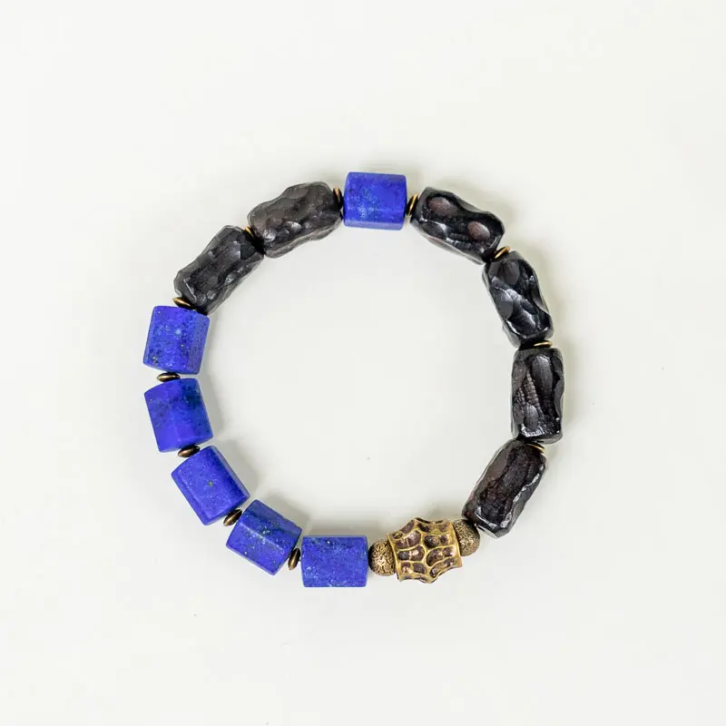 Lapis Lazuli Ebony Bracelet Grounded Wisdom Jewelry (5) Lapis Lazuli Ebony Bracelet Grounded Wisdom Jewelry