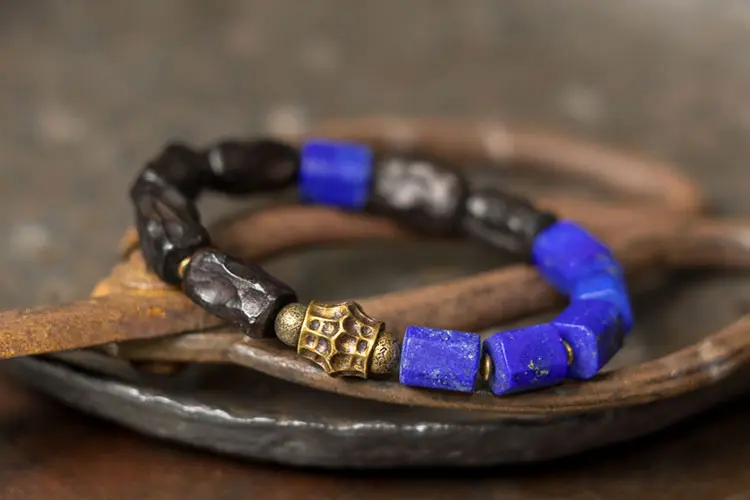 Lapis Lazuli Ebony Bracelet | Grounded Wisdom Jewelry 5 - Buddha Bodhis Lapis Lazuli Ebony Bracelet Grounded Wisdom Jewelry