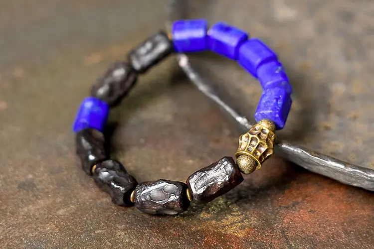 Lapis Lazuli Ebony Bracelet Set | Grounded Wisdom 5 - Buddha Bodhis Lapis Lazuli Ebony Bracelet Set Grounded Wisdom