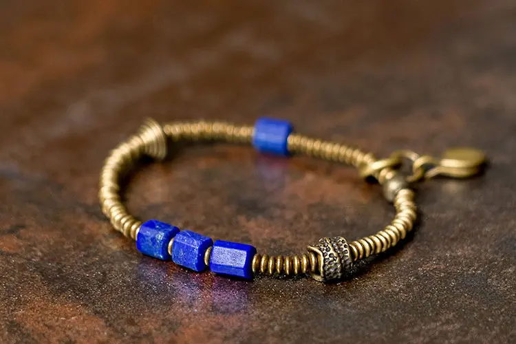 Lapis Lazuli Ebony Bracelet Set | Grounded Wisdom 7 - Buddha Bodhis Lapis Lazuli Ebony Bracelet Set Grounded Wisdom