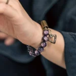 Lepidolite and Ebony Bracelet | Grounded Tranquility Jewelry 3 - Buddha Bodhis Lepidolite and Ebony Bracelet Grounded Tranquility Jewelry
