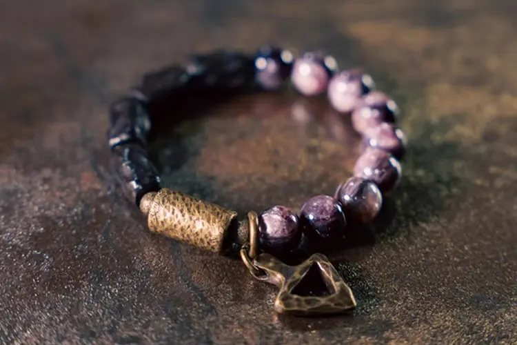 Lepidolite and Ebony Bracelet | Grounded Tranquility Jewelry 5 - Buddha Bodhis Lepidolite and Ebony Bracelet Grounded Tranquility Jewelry
