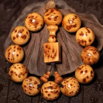 2 - Buddha Bodhis Natural Thuja Burl Wood Mala Beads with Unique Grain