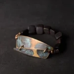 Patinated Brass Ebony Bracelet | Wabi Sabi Armor Jewelry - Buddha Bodhis Patinated Brass Ebony Bracelet Wabi Sabi Armor Jewelry