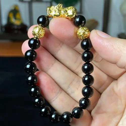 Dainty Natural 2mm Black Tourmaline Square Bead Bracelet | Minimalist Protection 1 - Buddha Bodhis Raw Black Tourmaline Stone for EMF Protection