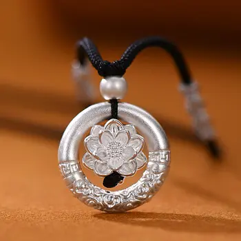 Handcrafted Natural Red Cinnabar Mala Bracelet | Pixiu Wealth & Lotus Rebirth - Buddha Bodhis Silver Lotus Flower Pendant for Purity