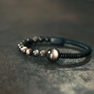 Silver Sheen Obsidian Bracelet & Ebony Cosmic Grounding