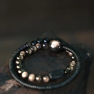 Silver Sheen Obsidian Bracelet & Ebony Cosmic Grounding