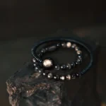 Silver Sheen Obsidian Bracelet & Ebony | Cosmic Grounding 2 - Buddha Bodhis Silver Sheen Obsidian Bracelet & Ebony Cosmic Grounding