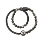 Silver Sheen Obsidian Bracelet & Ebony | Cosmic Grounding 4 - Buddha Bodhis Silver Sheen Obsidian Bracelet & Ebony Cosmic Grounding