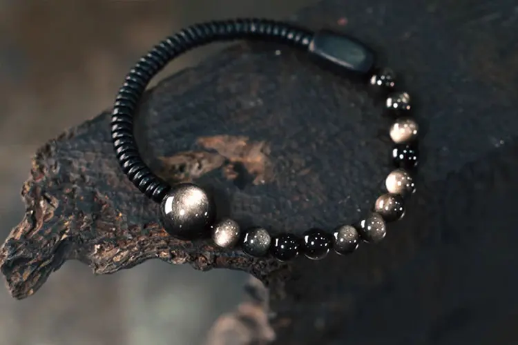 How to Spot Fake Black Obsidian: 3 Simple Tests - Buddha Bodhis Silver Sheen Obsidian Bracelet & Ebony Cosmic Grounding