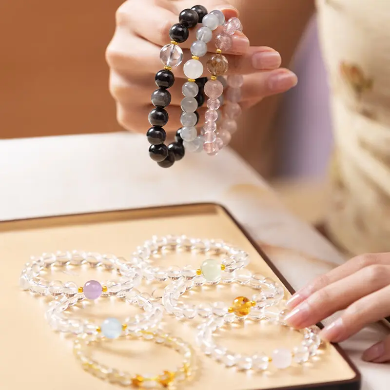 Carved Ebony Bull Bracelet | Strength & Grounding Jewelry 2 - Buddha Bodhis Stacking crystal bracelets on wrist