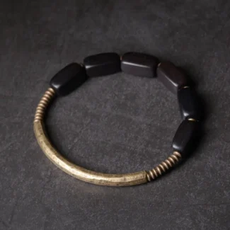 The #1 Essential Hammered Brass Ebony Bracelet for Balance