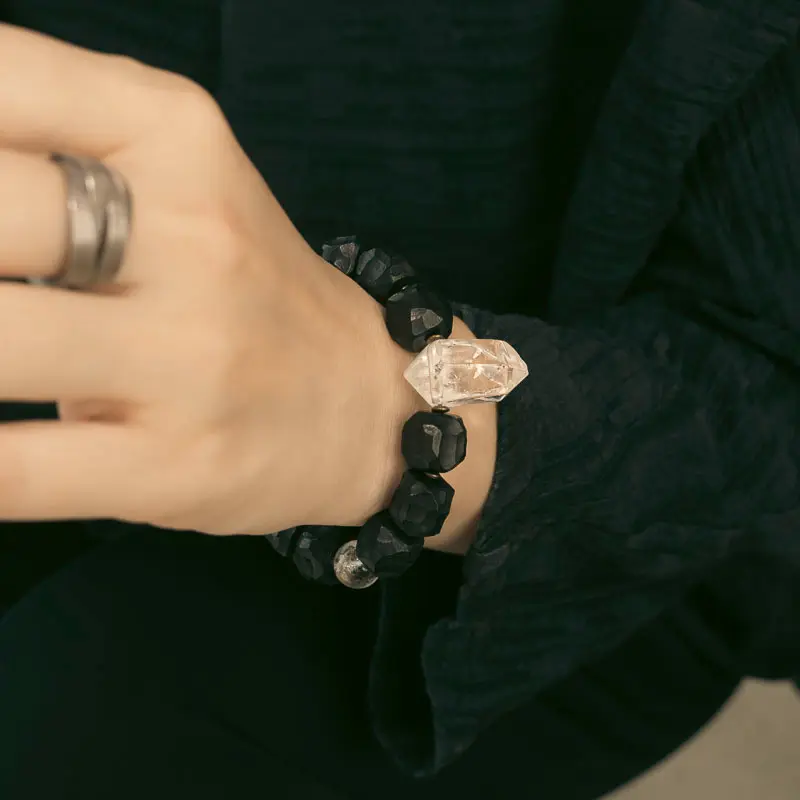 The Alchemist's Jewel A Carved Ebony And Quartz Bracelet (3) The Alchemist's Jewel A Carved Ebony And Quartz Bracelet