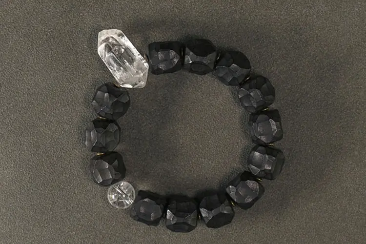 The Alchemist's Jewel: A Carved Ebony And Quartz Bracelet 5 - Buddha Bodhis The Alchemist's Jewel A Carved Ebony And Quartz Bracelet