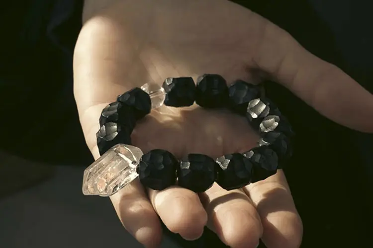 The Alchemist's Jewel: A Carved Ebony And Quartz Bracelet 6 - Buddha Bodhis The Alchemist's Jewel A Carved Ebony And Quartz Bracelet