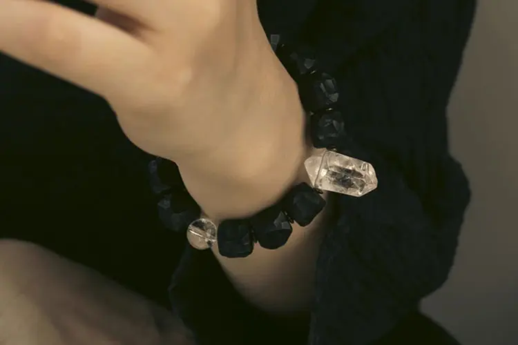 The Alchemist's Jewel: A Carved Ebony And Quartz Bracelet 7 - Buddha Bodhis The Alchemist's Jewel A Carved Ebony And Quartz Bracelet