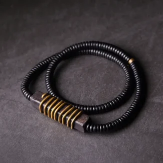 The Foundation Coil A Wabi Sabi Ebony & Brass Bracelet