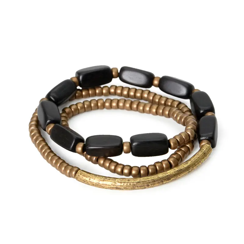 The Path & The Pillar An Ebony and Brass Bracelet Set (5) The Path & The Pillar An Ebony and Brass Bracelet Set
