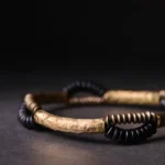 The Pillar of Stillness: A Hammered Brass Ebony Bracelet 4 - Buddha Bodhis The Pillar of Stillness A Hammered Brass Ebony Bracelet