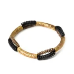 The Pillar of Stillness: A Hammered Brass Ebony Bracelet 6 - Buddha Bodhis The Pillar of Stillness A Hammered Brass Ebony Bracelet