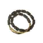 The River Stone Path: A Carved Ebony Brass Bracelet 4 - Buddha Bodhis The River Stone Path A Carved Ebony Brass Bracelet