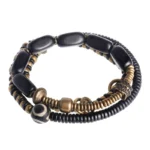 The Sacred Path: A 2-Piece Ebony and Dzi Bracelet Set 4 - Buddha Bodhis The Sacred Path A 2-Piece Ebony and Dzi Bracelet Set