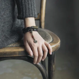 The Shaman's Charm A Carved Ebony Agate Bracelet