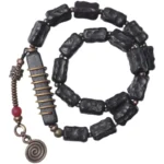 The Shaman's Charm: A Carved Ebony Agate Bracelet 4 - Buddha Bodhis The Shaman's Charm A Carved Ebony Agate Bracelet
