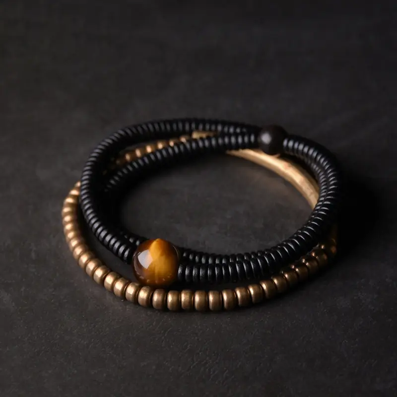 The Ultimate Grounding Duo Tiger's Eye and Ebony Bracelet Set (1) The Ultimate Grounding Duo Tiger's Eye and Ebony Bracelet Set