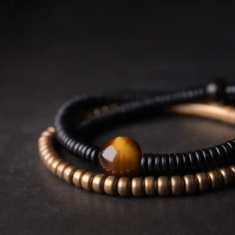 The Ultimate Grounding Duo Tiger's Eye and Ebony Bracelet Set (4) The Ultimate Grounding Duo Tiger's Eye and Ebony Bracelet Set