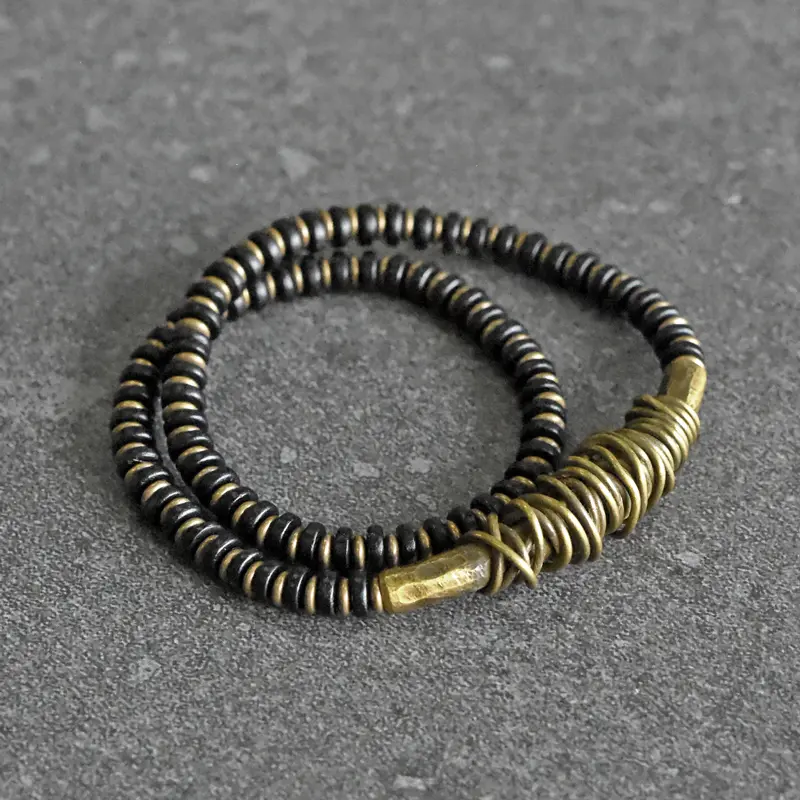 The Weaver's Path An Artisan Wire-Wrapped Ebony Bracelet (1) The Weaver's Path An Artisan Wire-Wrapped Ebony Bracelet
