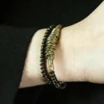 The Weaver's Path: An Artisan Wire-Wrapped Ebony Bracelet 1 - Buddha Bodhis The Weaver's Path An Artisan Wire-Wrapped Ebony Bracelet