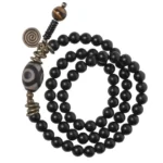 Three-Eyed Dzi Bead Bracelet | Tibetan Protection Mala 4 - Buddha Bodhis Three-Eyed Dzi Bead Bracelet Tibetan Protection Mala
