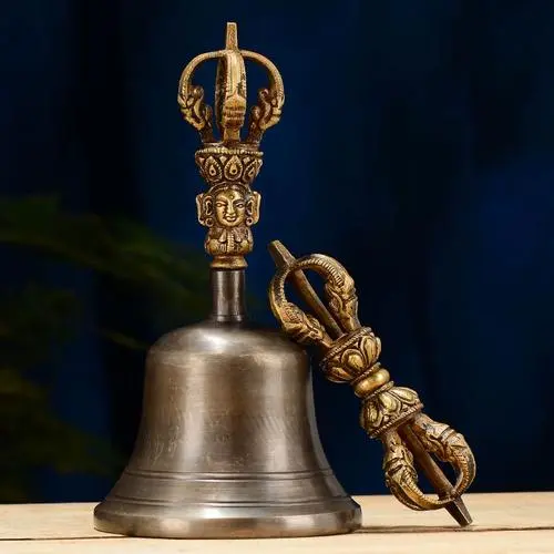 1 - Buddha Bodhis Monk holding Vajra in Right Hand and Bell in Left