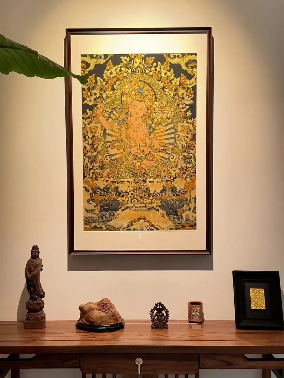 1 - Buddha Bodhis Thangka Hanging in Meditation Room