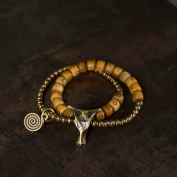 Ebony and Yak Bone Bracelet | Tibetan Grounding Jewelry 2 - Buddha Bodhis Tibetan yak bone bracelet