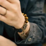 Tiger's Eye and Ebony Arrowhead Bracelet | Grounded Action 3 - Buddha Bodhis Tiger's Eye and Ebony Arrowhead Bracelet Grounded Action