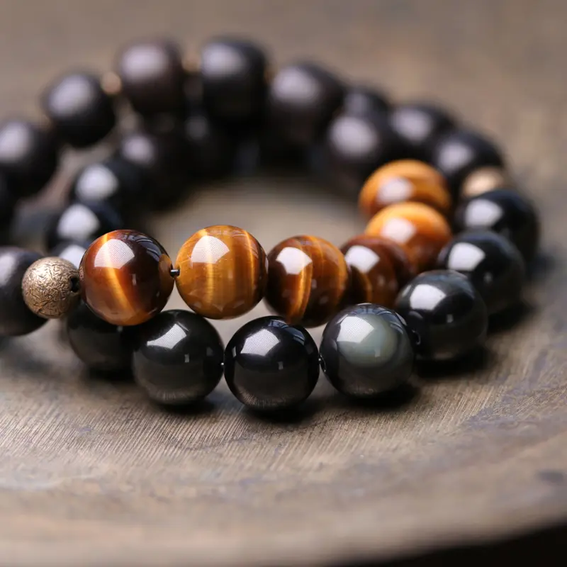 Tiger's Eye and Ebony Bracelet Grounded Courage Jewelry (3) Tiger's Eye and Ebony Bracelet Grounded Courage Jewelry