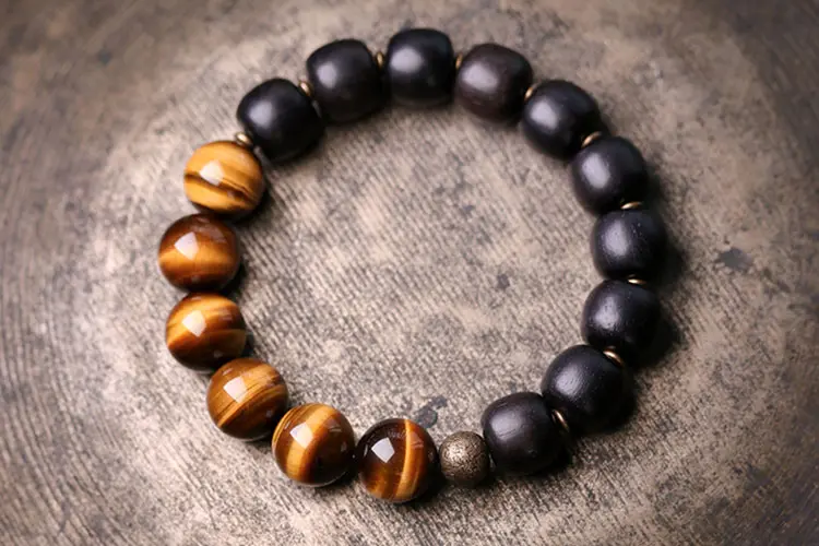 Tiger's Eye and Ebony Bracelet | Grounded Courage Jewelry 5 - Buddha Bodhis Tiger's Eye and Ebony Bracelet Grounded Courage Jewelry