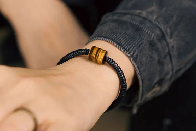 Tiger's Eye and Ebony Bracelet | Minimalist Focus Jewelry 7 - Buddha Bodhis Tiger's Eye and Ebony Bracelet Minimalist Focus Jewelry