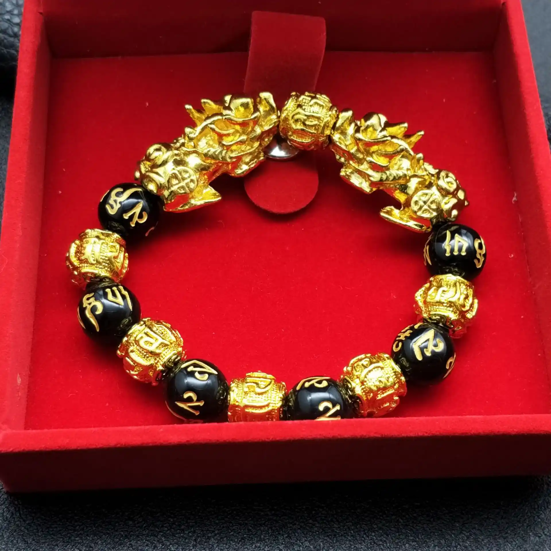 Square Black Obsidian Bracelet | Protection & Purification - Buddha Bodhis Triple Protection Bracelet with Obsidian Tiger Eye Hematite