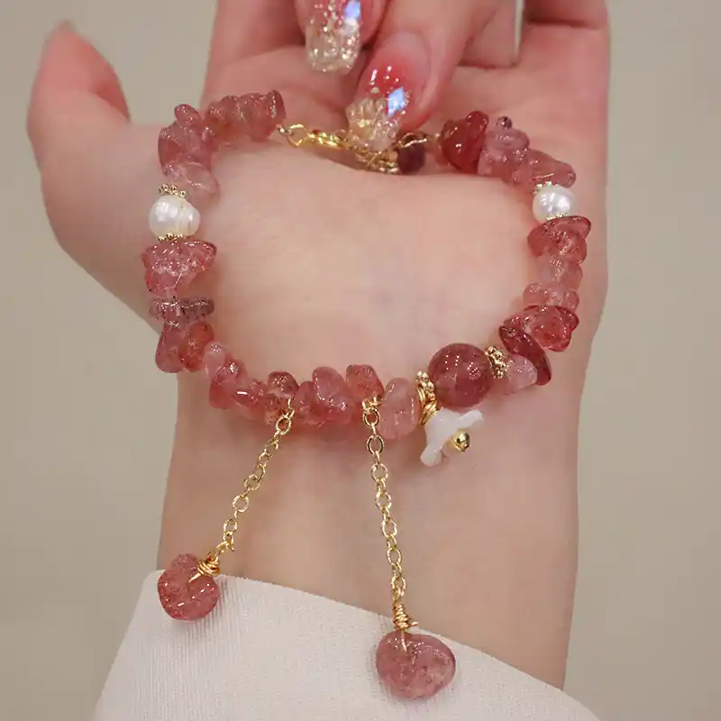 Retro-Chic Ebony Wood & Obsidian Bracelet — Strength in Serenity 1 - Buddha Bodhis Wearing Love Crystals on Left Hand