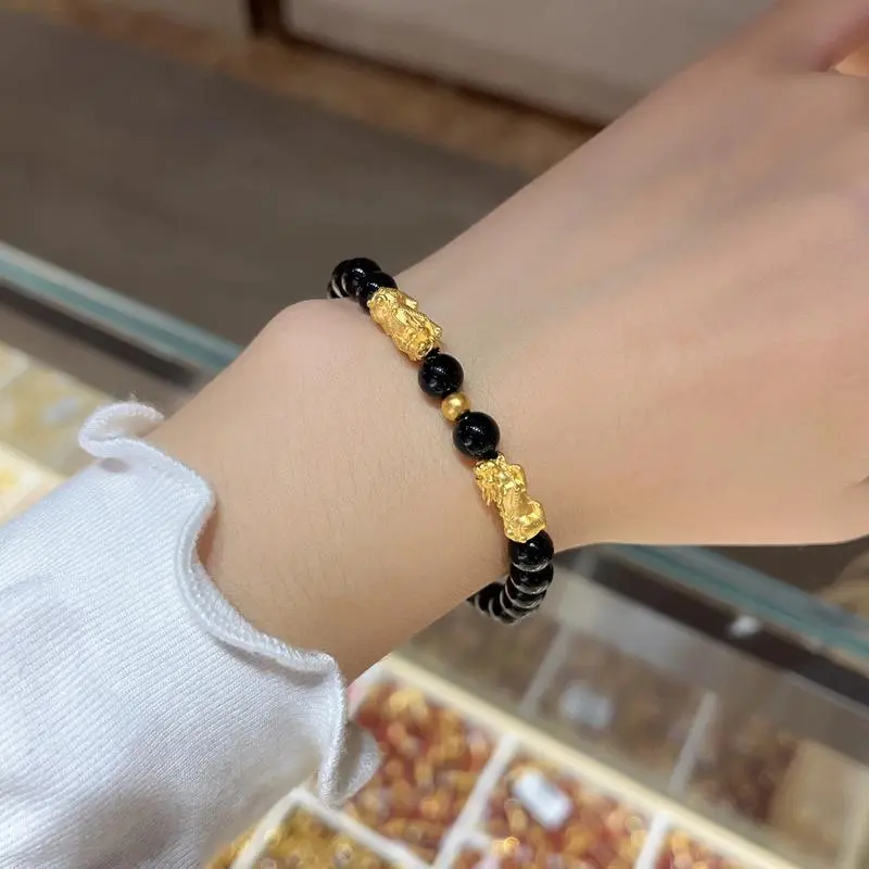 Natural Strawberry Quartz Pixiu Bracelet | Love, Wealth & Inner Joy 1 - Buddha Bodhis Wearing Pixiu Bracelet Head Facing Outward