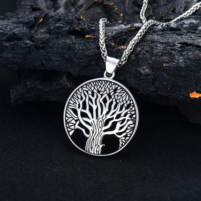 - Buddha Bodhis Wearing Tree of Life Necklace