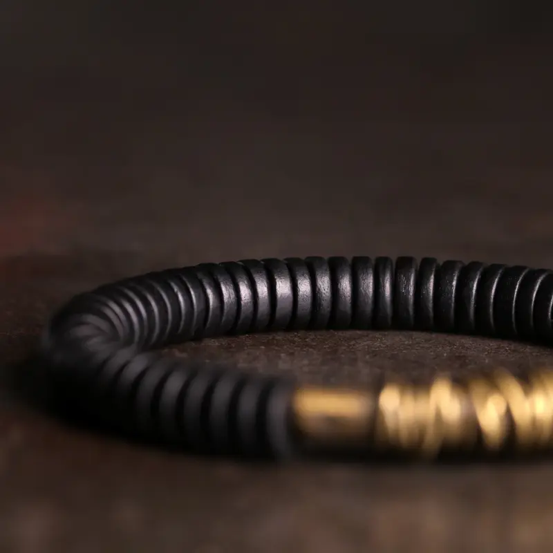 Wire-Wrapped Ebony Bracelet Grounding Artisan Jewelry (3) Wire-Wrapped Ebony Bracelet Grounding Artisan Jewelry