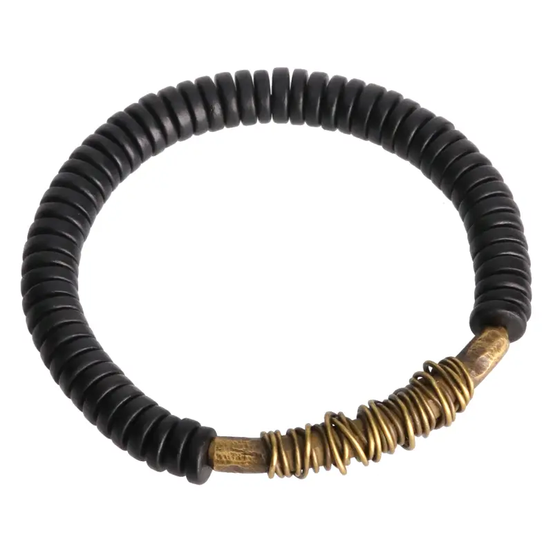 Wire-Wrapped Ebony Bracelet Grounding Artisan Jewelry (5) Wire-Wrapped Ebony Bracelet Grounding Artisan Jewelry